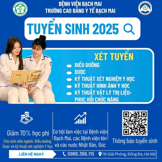 Tuyển sinh Cao đẳng Y Bạch Mai 2025 chính thức mở cửa