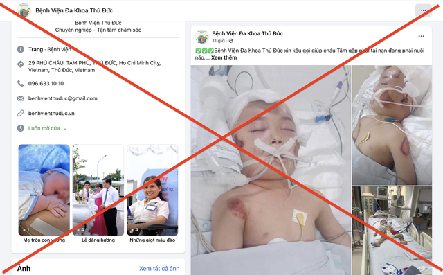 Cảnh báo fanpage giả mạo bệnh viện kêu gọi từ thiện