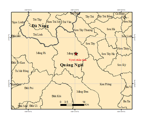 Động đất liên tiếp ở Quảng Ngãi, trận mạnh nhất lên đến 4.5 độ