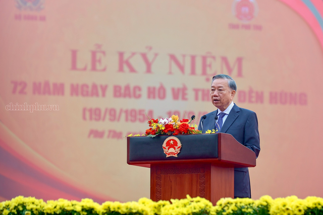 Toàn văn phát biểu của Tổng Bí thư, Chủ tịch nước Tô Lâm tại Lễ kỷ niệm 72 Ngày Bác Hồ về thăm Đền Hùng Toàn văn phát biểu của Tổng Bí thư, Chủ tịch nước Tô Lâm tại Lễ kỷ niệm 72 Ngày Bác Hồ về thăm Đền Hùng
