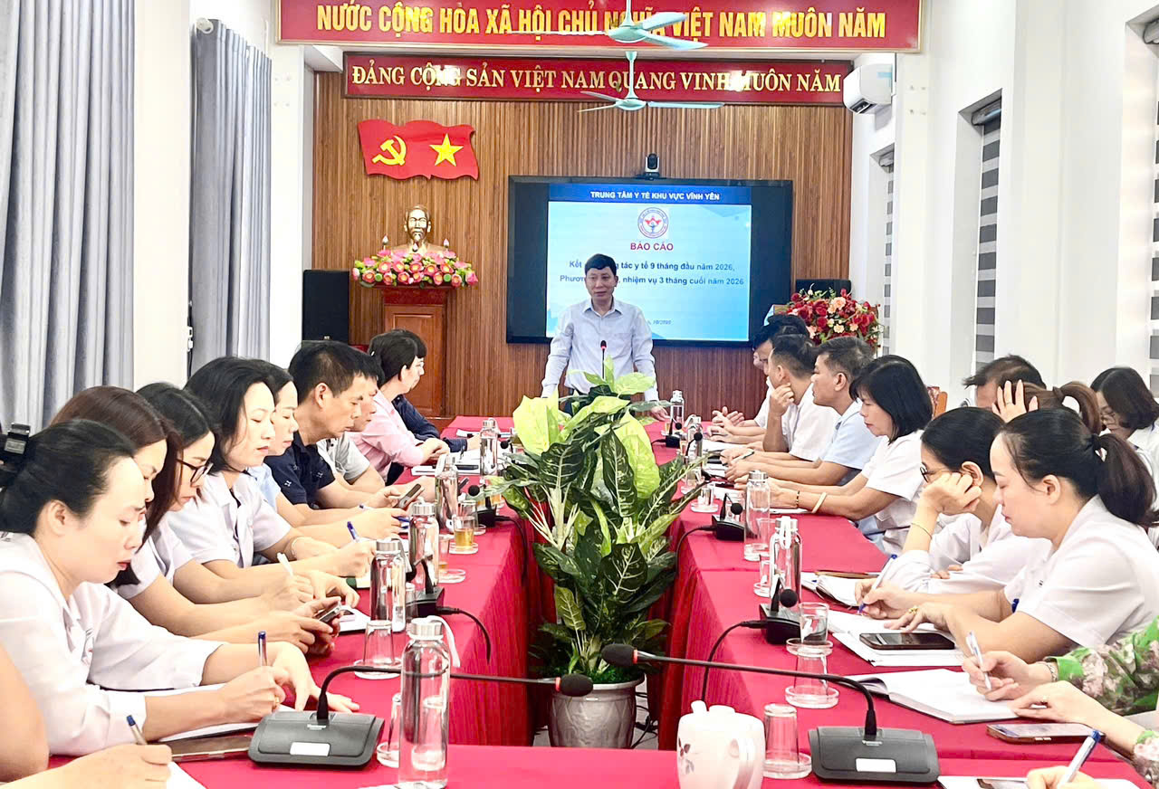 Trung tâm Y tế khu vực Vĩnh Yên: Quyết tâm hoàn thành nhiệm vụ năm 2026 Trung tâm Y tế khu vực Vĩnh Yên: Quyết tâm hoàn thành nhiệm vụ năm 2026